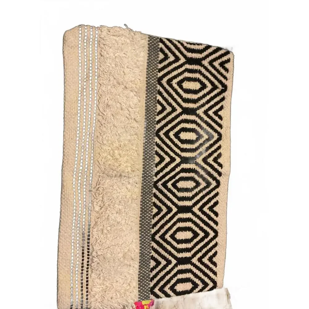 Outback Studio Handwoven Black and Natural Pillow Set 19” x 12” Set of 2